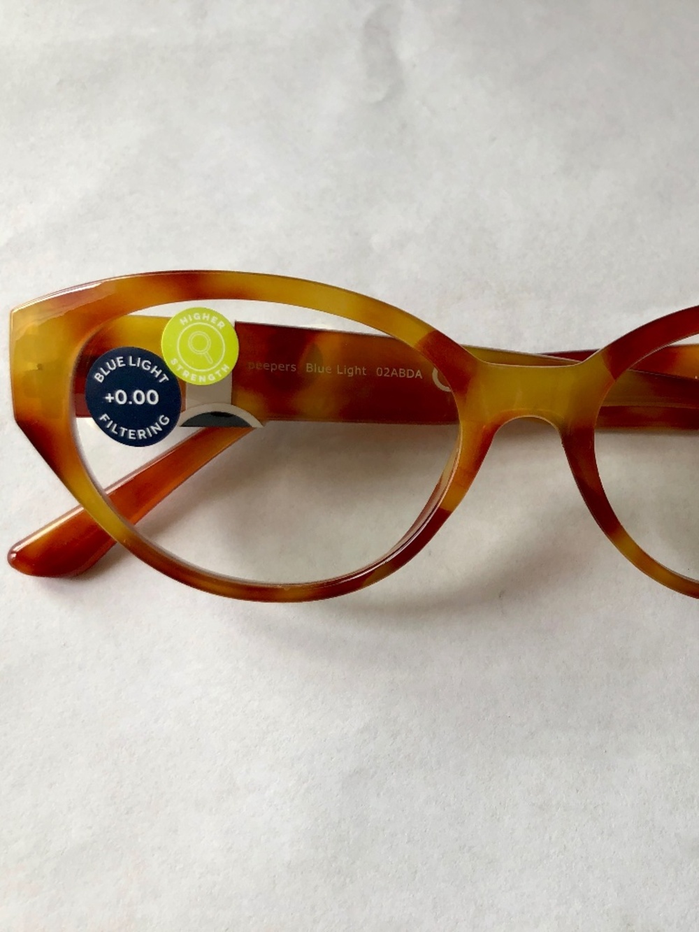 New Sloan Amber Tortoise Peepers Blue Light Filter Glasses +0.00